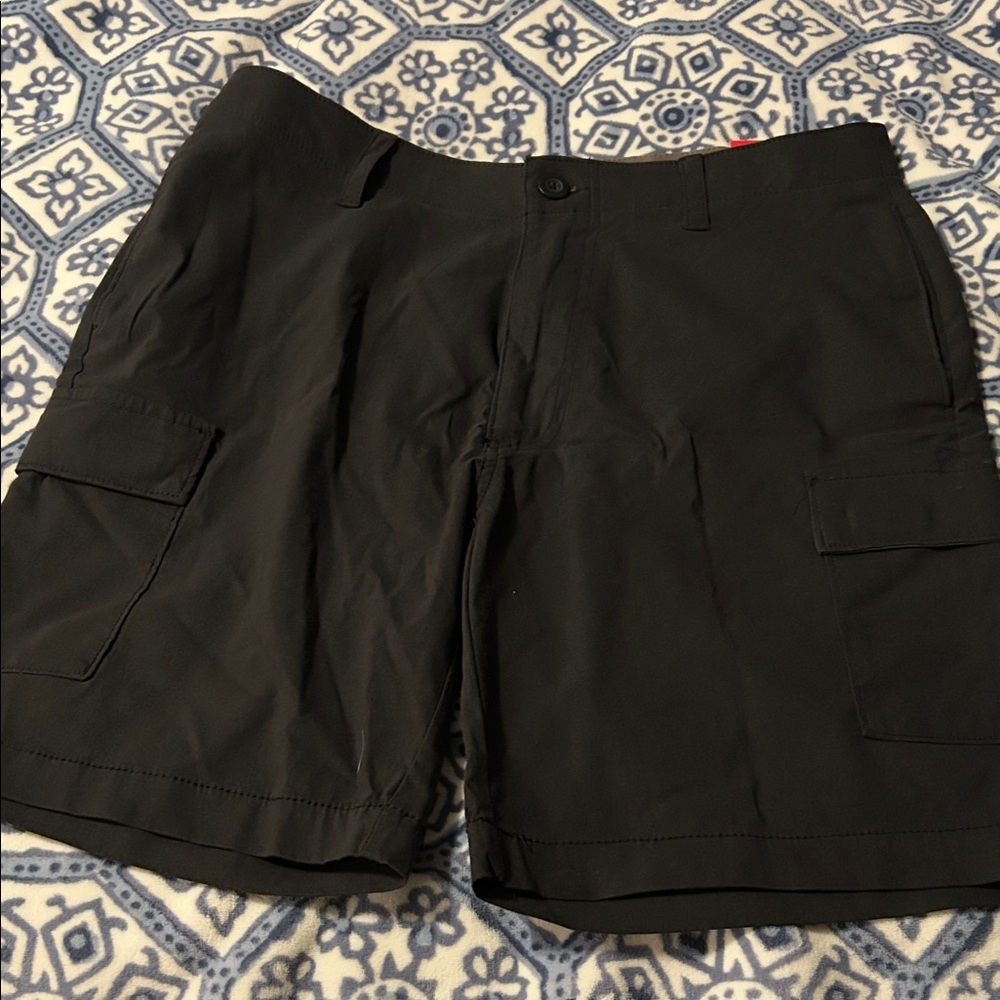 Men's Black Cargo Shorts with Utility Pockets